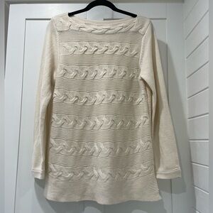 Dana Buchman Cream Cable Knit Sweater